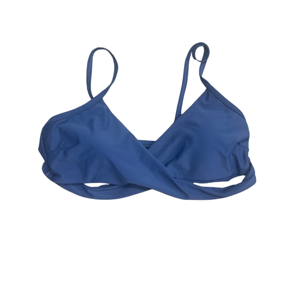 Blue Wrap Bikini Top Adjustable Straps Women’s Medium